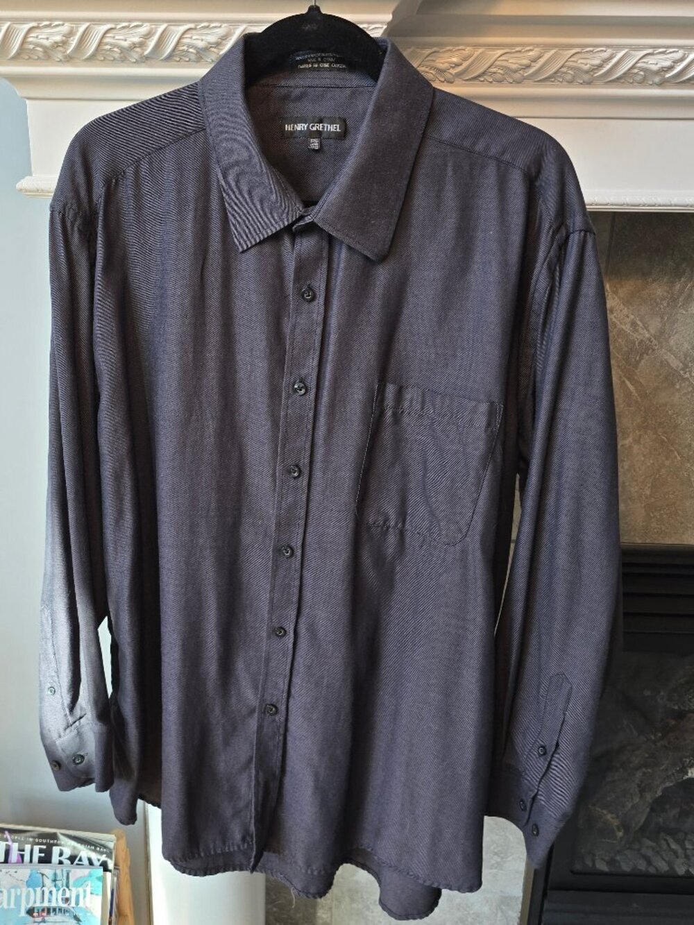 80s/90s Vintage Henry Grethal Textured Dress Shirt 17.5